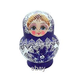 10Pcs/Set Russian Nesting Dolls Matryoshka Set Hand Painted Wooden Handmade Toy