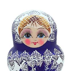 10Pcs/Set Russian Nesting Dolls Matryoshka Set Hand Painted Wooden Handmade Toy