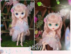 12Blythe Nude Doll from Factory Light Pink Long Hair With Make-up Eyebrow