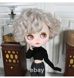 12Blythe Nude Doll from Factory Silver Mix Hair Make-up Eyebrow Sleep Eyes
