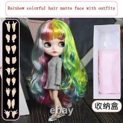 12 Neo Blythe factory Doll Rainbow mix hair matte face + all outfits + 9 hands