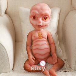 13.5 in Full Body Platinum Silicone Doll Reborn Dolls Alien Newborn Baby Painted