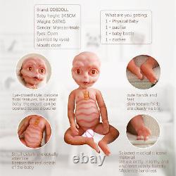 13.5 in Full Body Platinum Silicone Doll Reborn Dolls Alien Newborn Baby Painted