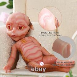 13.5 in Full Body Platinum Silicone Doll Reborn Dolls Alien Newborn Baby Painted