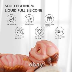 13.5 in Full Body Platinum Silicone Doll Reborn Dolls Alien Newborn Baby Painted