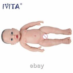 16'' IVITA Full Body Silicone Reborn Baby Girl Doll Painted Hair Realistic Toys