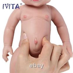 16'' IVITA Full Body Silicone Reborn Baby Girl Doll Painted Hair Realistic Toys