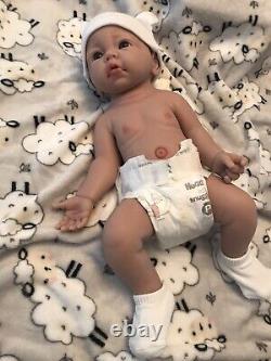 17 Full Body Silicone Reborn Baby Girl Soft Floppy Newborn Infant Bath Powder