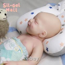 18.5 Full Body Solid Silicone Doll Reborn Baby Dolls Newborn Baby Smiley Girl