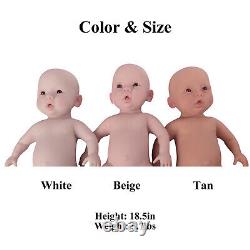 18.5 Reborn Doll Full Body Silicone Reborn Baby Girl Lifelike Newborn Soft Limb