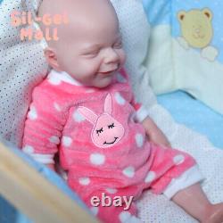 18.5 inch Platinum Silicone Newborn Girl with Drink-Wet System Reborn Baby Dolls