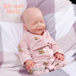 18.5 inch Platinum Silicone Newborn Girl with Drink-Wet System Reborn Baby Dolls