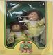 1985 Cabbage Patch Twins Brown Hair Eyes Limited Edition Fancy Yellow
