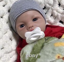 19 Premium Silicone Reborn Baby Boy Infant Doll 5 lbs Open Mouth Bath Powder