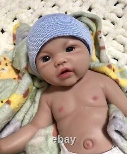 19 Premium Silicone Reborn Baby Boy Infant Doll 5 lbs Open Mouth Bath Powder