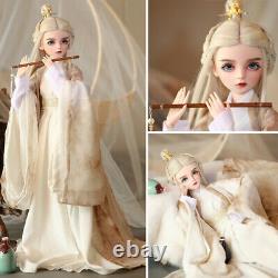 1/3 60cm BJD Doll Girl Full Set Ancient Long Dress Outfits Changeable Eyes Wigs