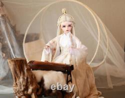 1/3 60cm BJD Doll Girl Full Set Ancient Long Dress Outfits Changeable Eyes Wigs