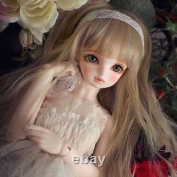 1/4 BJD Doll Free Eyes Resin Ball Jointed Girl Gift Face Makeup Wig Toy Full Set