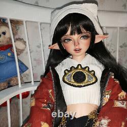 1/4 BJD Girl Doll Goblin Head Resin Bare Ball Jointed Doll + Eyes + Face Make up