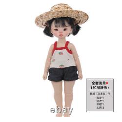 1/6 BJD Doll Cute Girl Female Ball Jointed Dolls with Hat DIY Toy Gift FULL SET