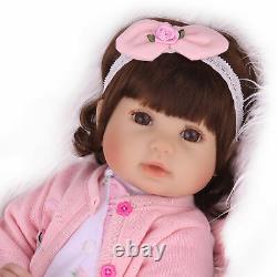 20 Reborn Baby Dolls Lifelike Birthday Gift Vinyl Silicone Cloth Body Girl Doll