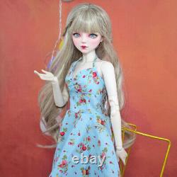22 inch Height Girl Doll 1/3 BJD Doll Toy with Long Dress Wigs Makeup Full Set