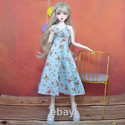 22 inch Pretty Girl Doll Toy 1/3 BJD Doll + Dress Curly Wigs Handpainted Makeup