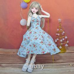 22 inch Pretty Girl Doll Toy 1/3 BJD Doll + Dress Curly Wigs Handpainted Makeup