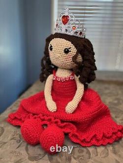 24 inch Princess Ruby Quinceanera Crochet Doll. Hand Made Brand New