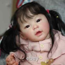 24in Lifelike Reborn Baby Doll Meilien Toddler Girl Rooted Hair 3D Skin Toy Gift