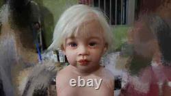 30 Toddler Girl Reborn Baby Doll With Limbs Cloth Body White Hair Painted Kit