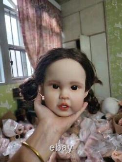 32in Painted Toddler Girl Reborn Baby Doll Kit Hand-Rooted Hair Soft Vinyl body