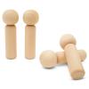 4-3/4 Kokeshi Dolls, Unfinished Wooden Peg Dolls For Crafts Woodpeckers