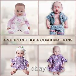 4× Lifelike Newborn Baby Doll That Look Real Preemie Reborn Girl Dolls Gift Set