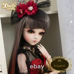 60cm 1/3 Ball Jointed BJD Doll + Face Makeup + Changeable Eyes + Wigs Full Set
