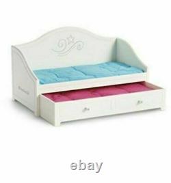 American Girl TRUNDLE BED and BEDDING Set for Dolls Truly Me New Daybed white