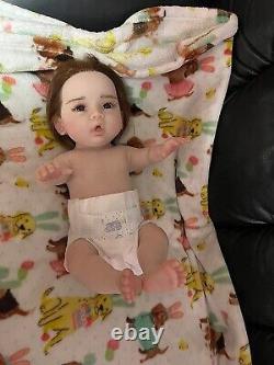 Anzi 18inch 100% Full Body Silicone Reborn Baby Girl Doll Lifelike Newborn Baby