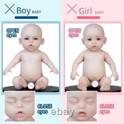 Anzi 18inch 100% Full Body Silicone Reborn Baby Girl Doll Lifelike Newborn Baby