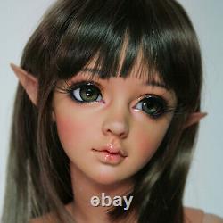 BJD 1/3 Doll Girl Bare Tan Skin Jointed Doll + Eyes+ Face Makeup & Elves Ears
