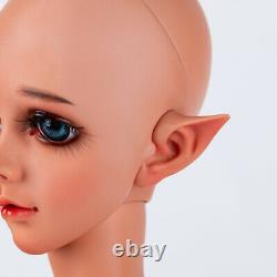 BJD 1/3 Doll Girl Bare Tan Skin Jointed Doll + Eyes+ Face Makeup & Elves Ears