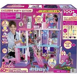 Barbie 60th Celebration DreamHouse Playset 2 Exclusive Dolls Car Pool 100+ Piece