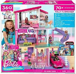Barbie Dream House Doll House with 70+Accessories+Accessible Elevator+Pool
