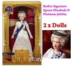Barbie Signature Queen Elizabeth II Platinum Jubilee 2 Dolls Collectors In Hand