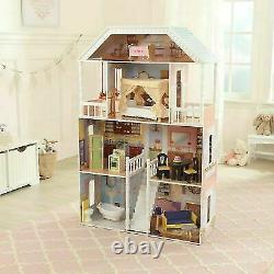 Barbie Size Wooden Dollhouse Furniture Doll Girls Playhouse Play House 13pc NEW
