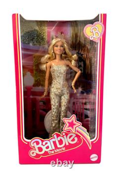 Barbie The Movie Collectible Doll Margot Robbie in Gold Disco Jumpsuit SHIPSFAST