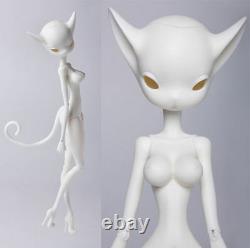 Bjd sd doll 1/6 long ear cat dolls resin model reborn face make up+ eyes white