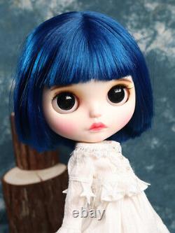 Blythe Nude Doll from Factory Dark Blue Hair With Make-up Eyebrow Sleeping Eyes