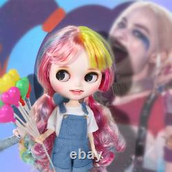 Blythe Nude Doll from Factory Rainbow Color Long Hair Eyebrow Cute Smile Mouth