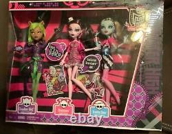 Bnib Mattel Monster High Dawn Of The Dance 3 Pack Clawdeen Draculaura & Frankie
