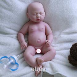 COSDOLL 17.5in Full Silicone Sleeping Baby Girl Reborn Doll Lifelike Closed Eyes
